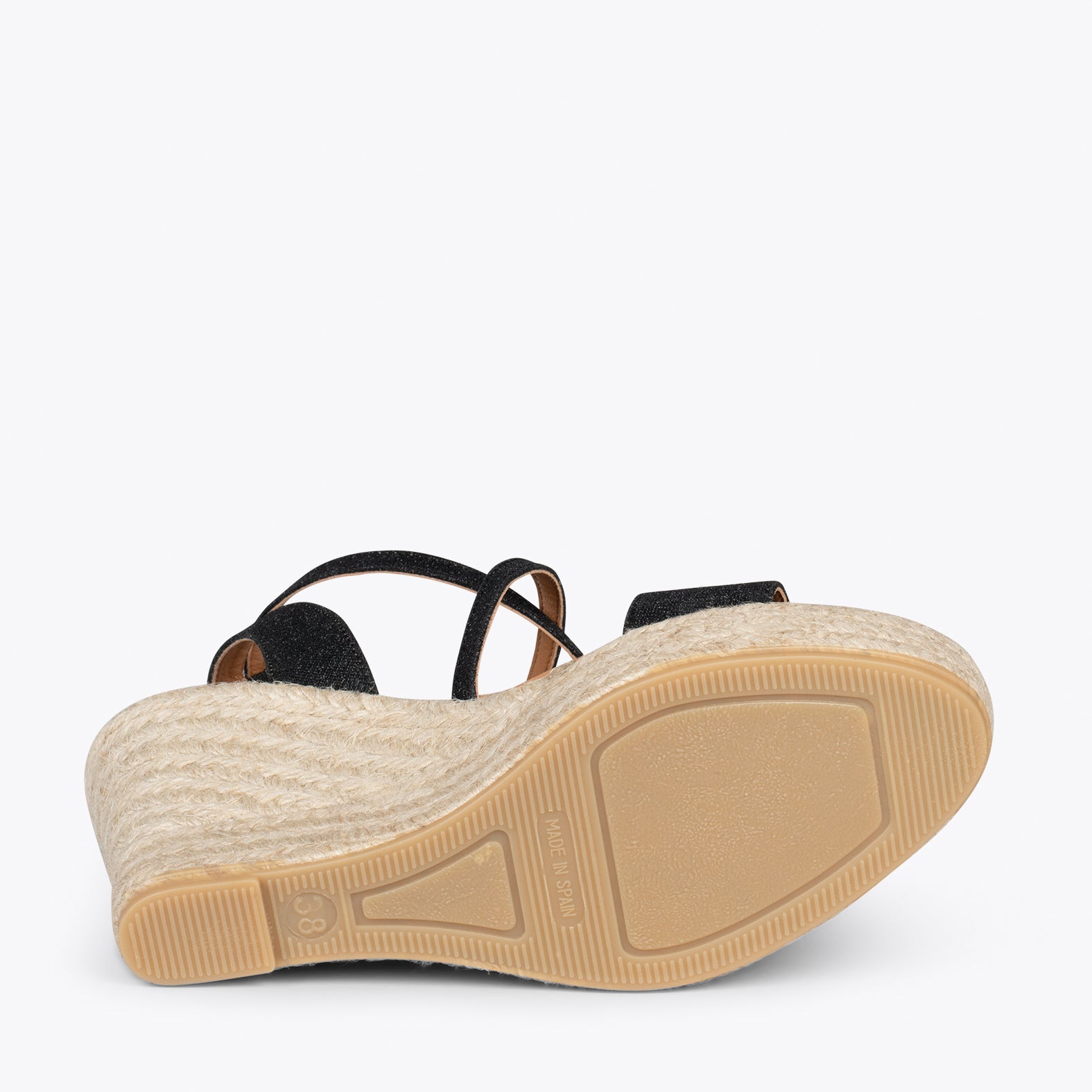 FARO - BLACK high-wedge spadrille