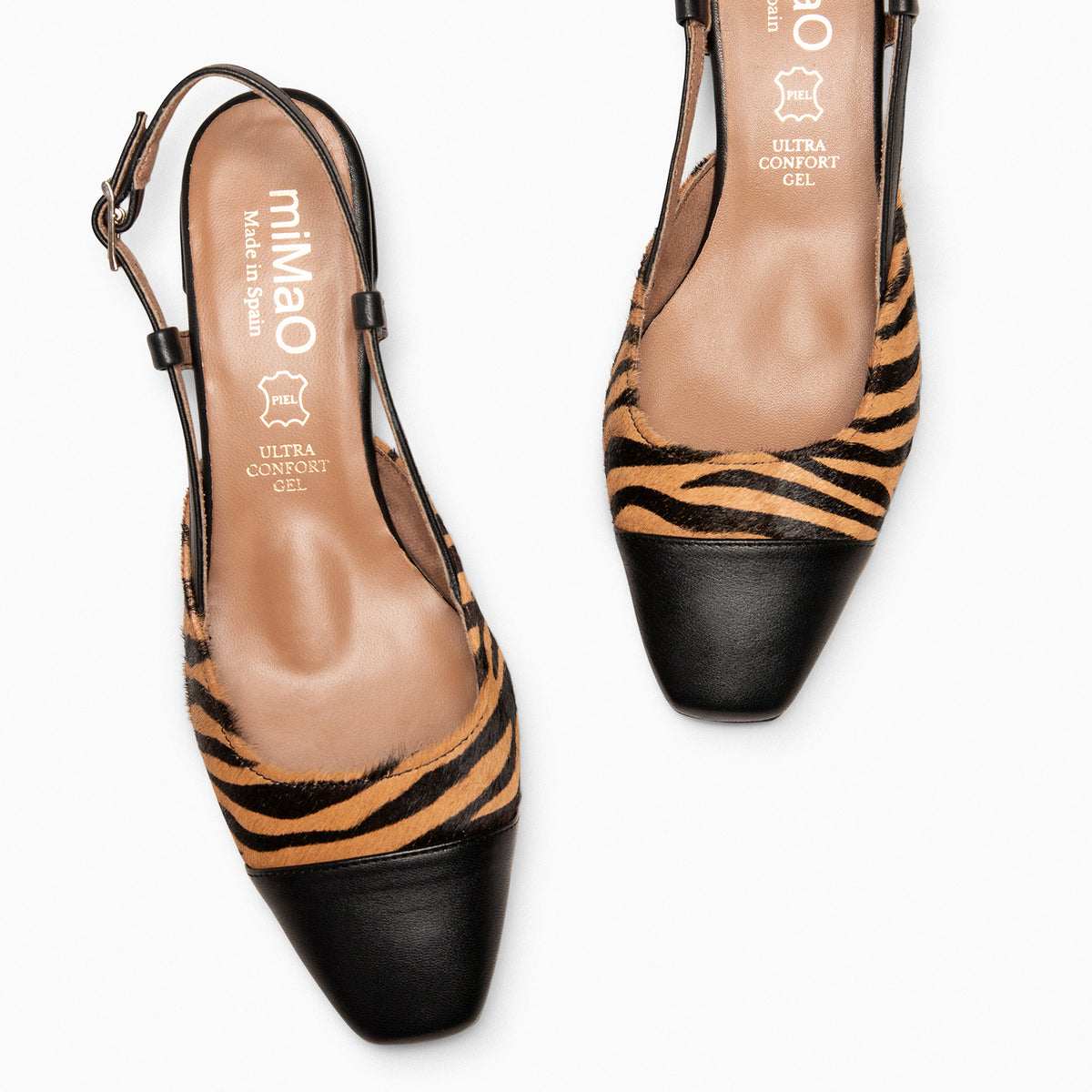 AUDREY – Escarpins à bride bicolores ANIMAL PRINT