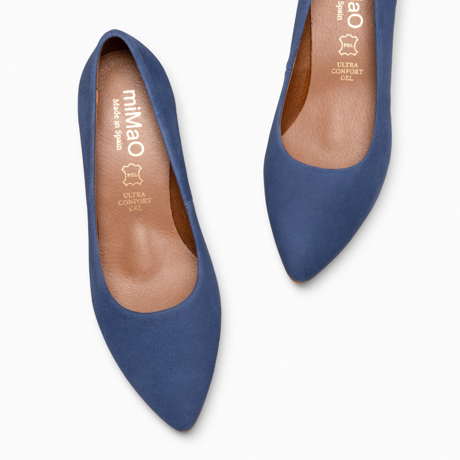 URBAN S - BLUE mid-heeled suede shoes