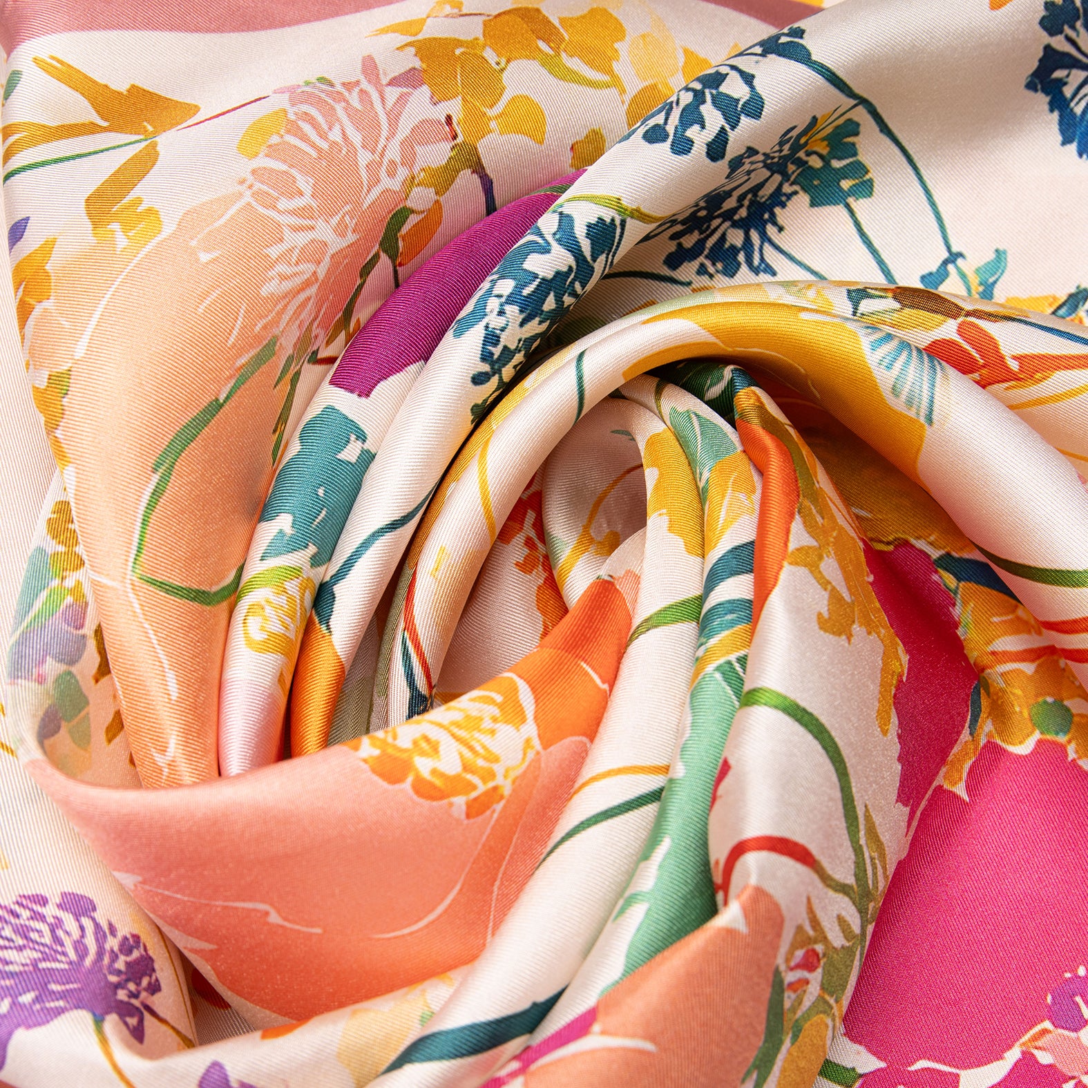 BOUQUET - Lenço 100% seda natural