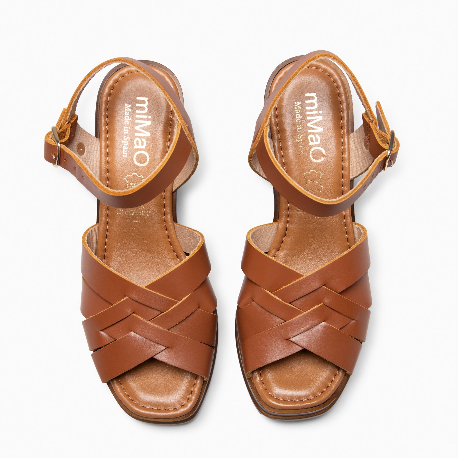 SAMOA - Sandalia casual de tacón ancho MARRON