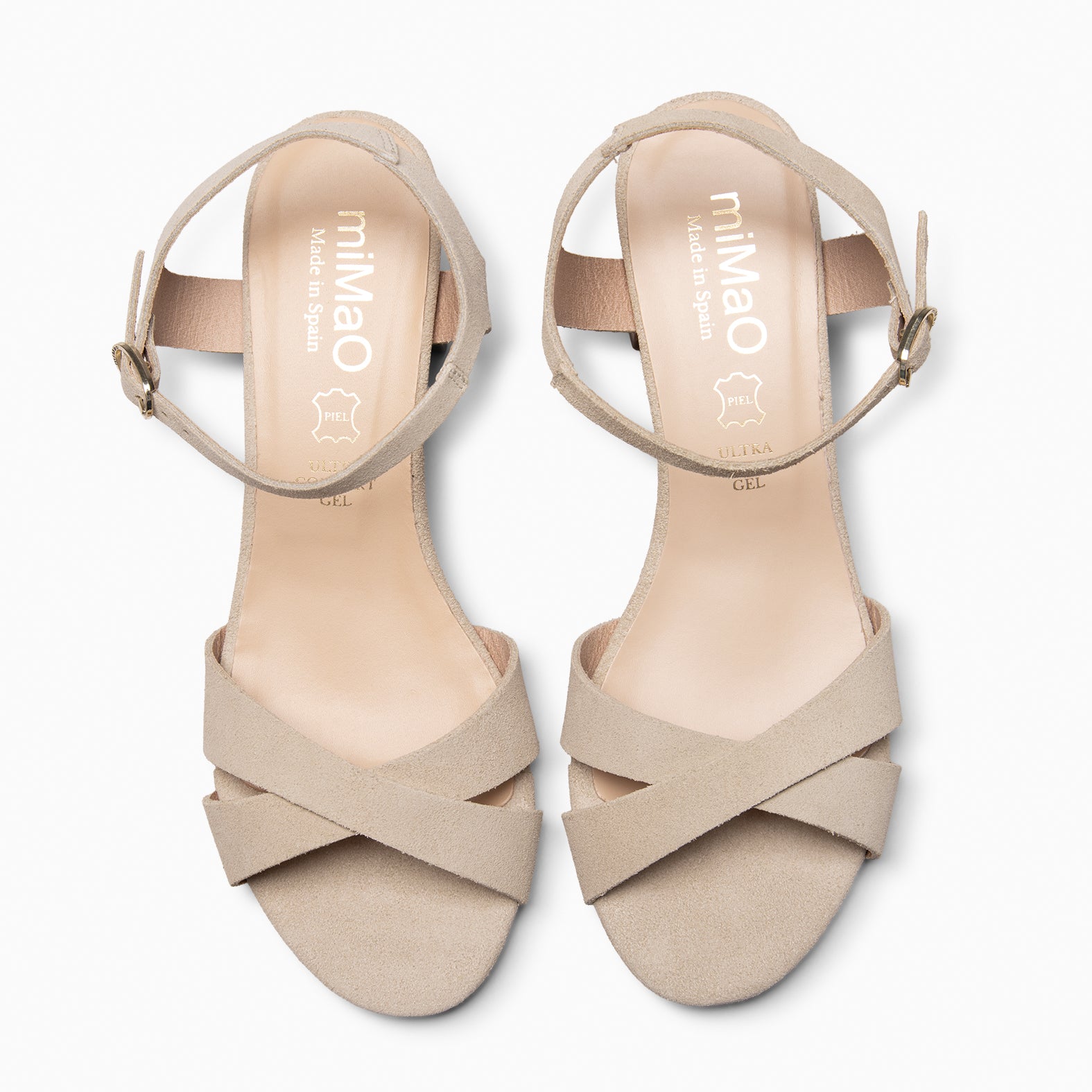 ORIANA - Sandalias de tacón de ante BEIGE