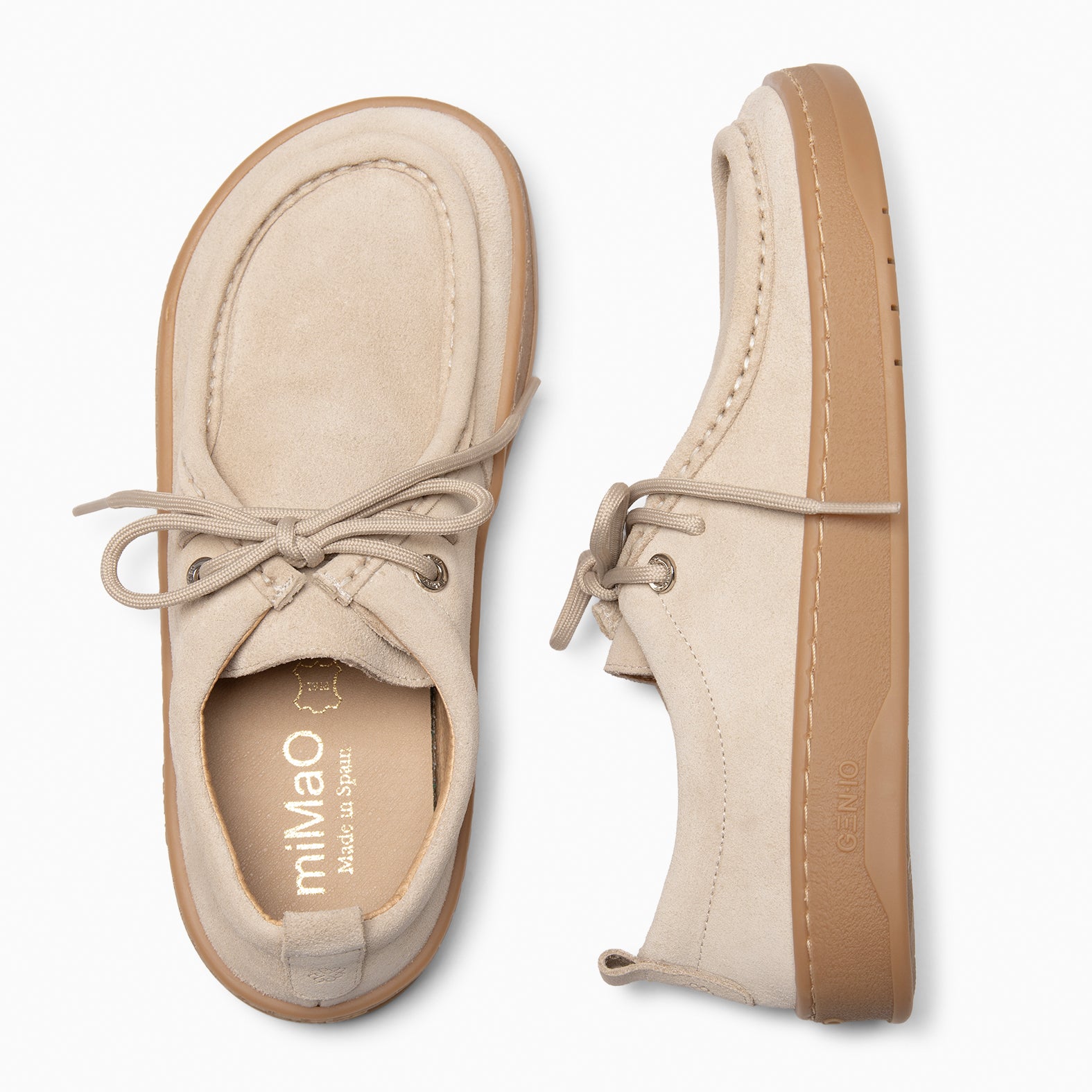 NIMBO - BEIGE Baresoft lace-up loafers
