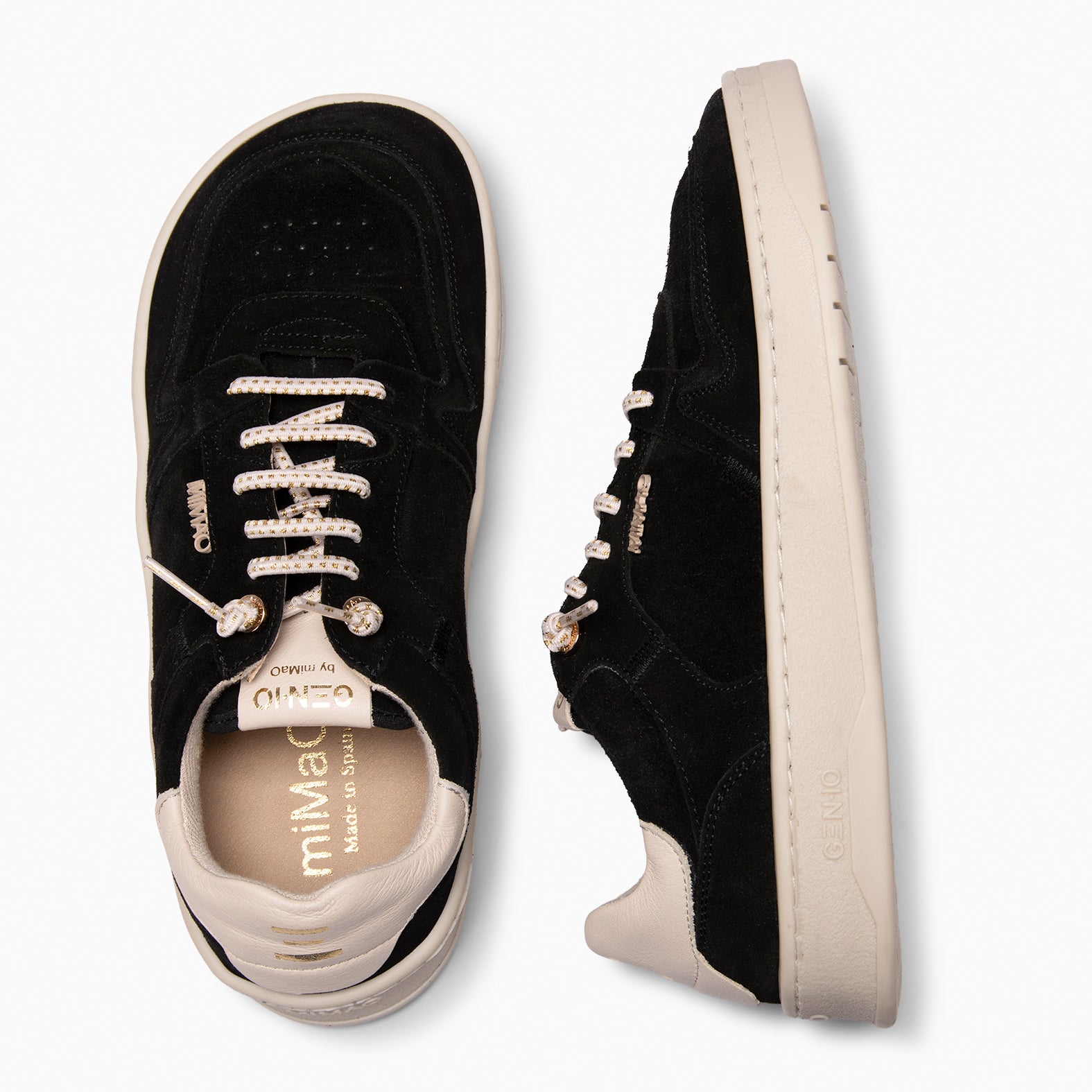 GENIUS - BIEGE and BLACK Baresoft sneaker