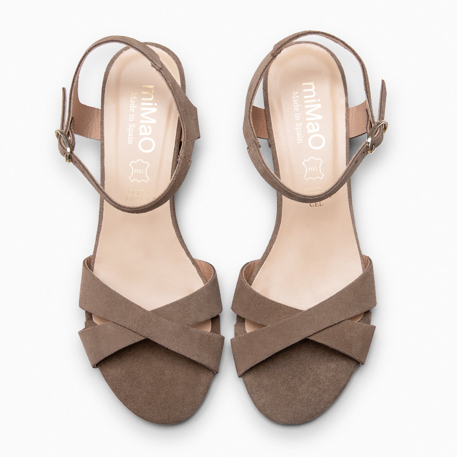 ORIANA - Sandalias de tacón de ante TAUPE