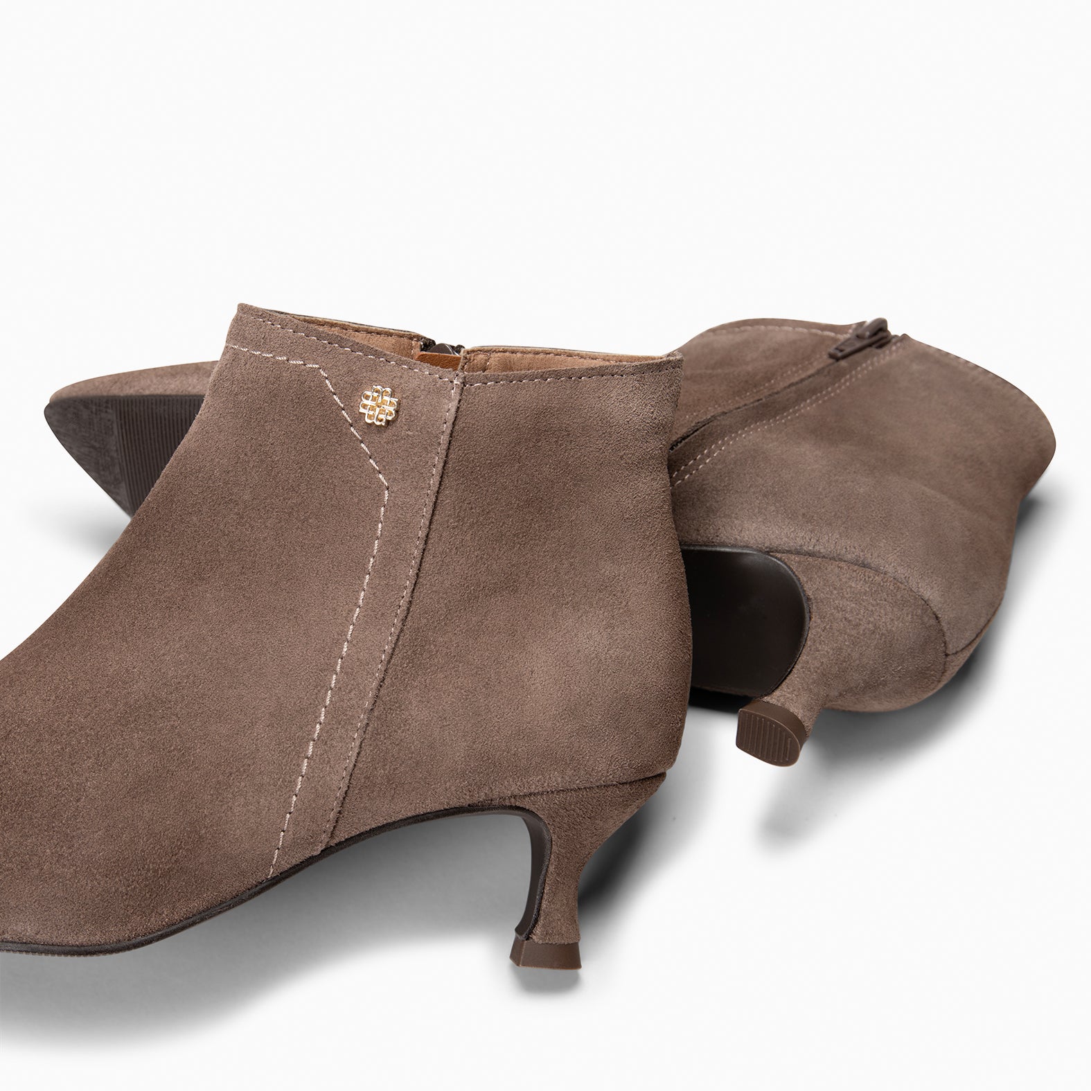 LORD – Botines tacón bajo TAUPE