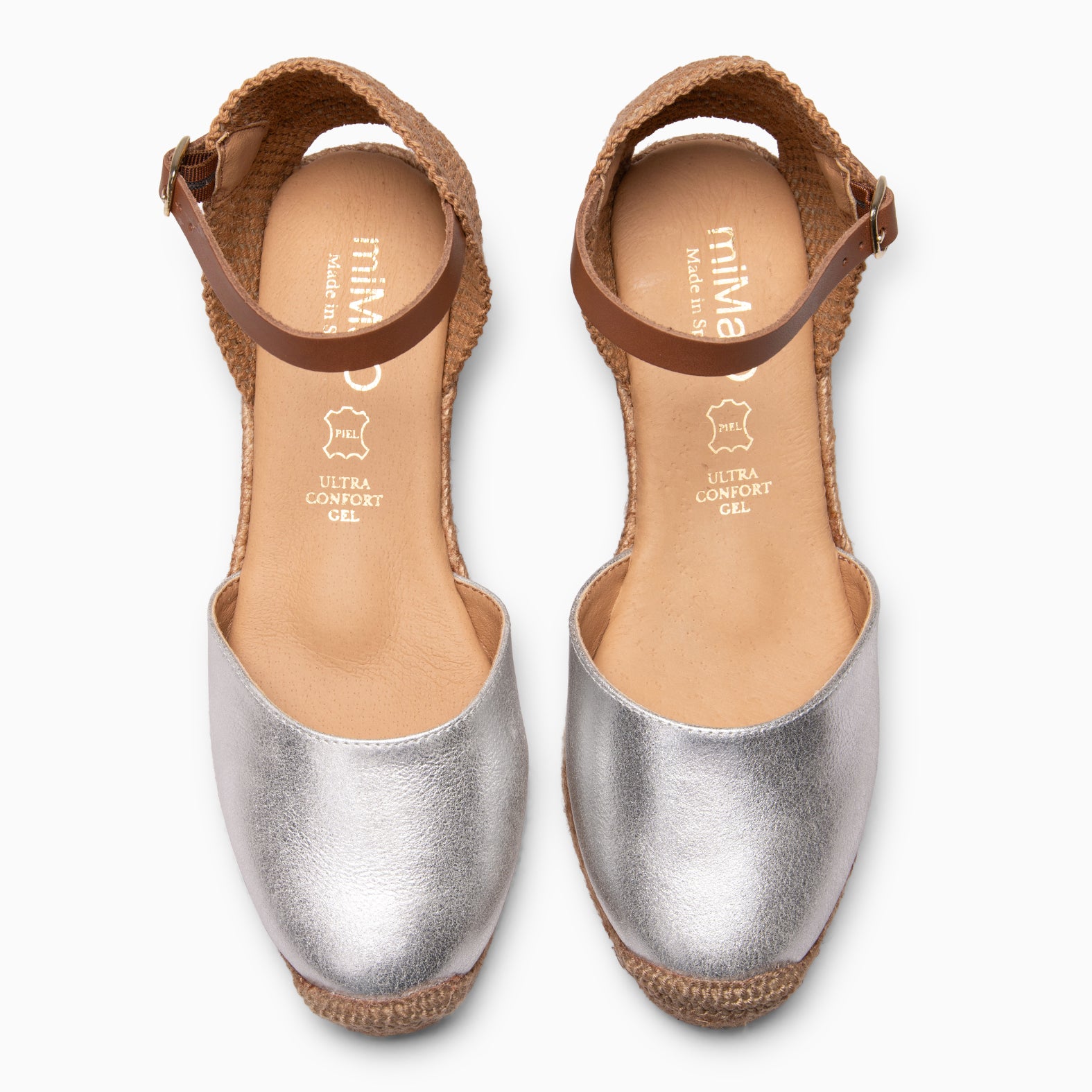ALTEA - Espadrilles à talon compensé GRIS