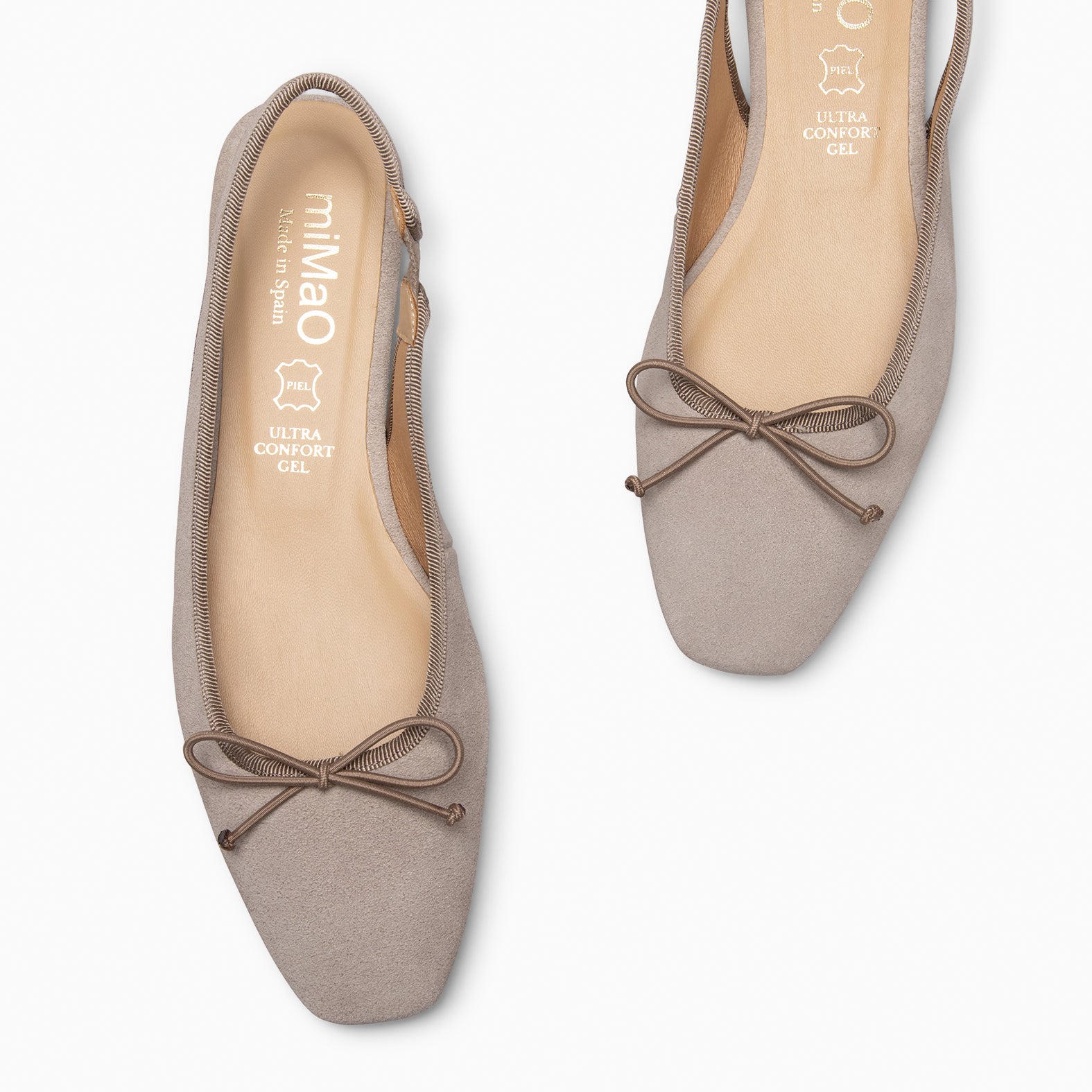 MOON - GREY FLAT BALLERINA SLING-BACK WITH LACE