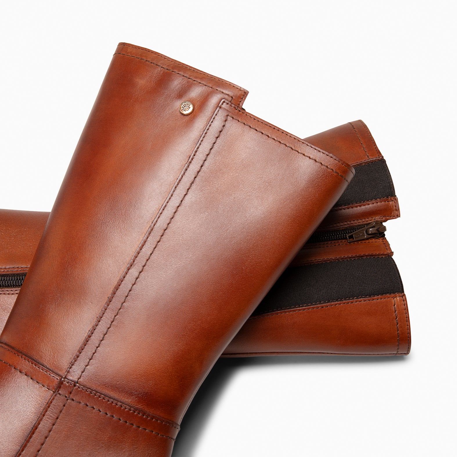 ARIANA XL - Botas de tacón y plataforma altas de piel MARRON