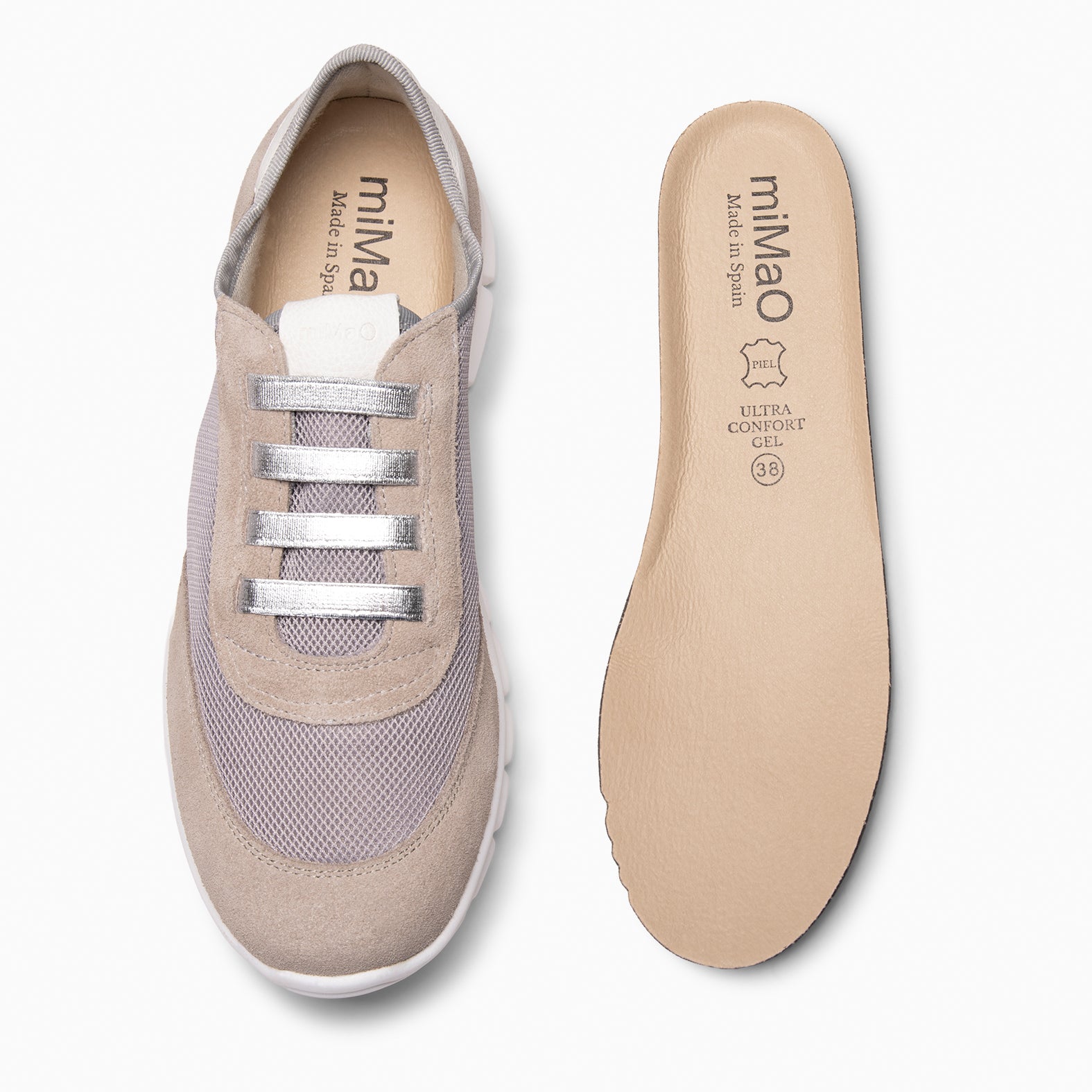 FÜSION 02 - GREY Multi-material women's sneakers