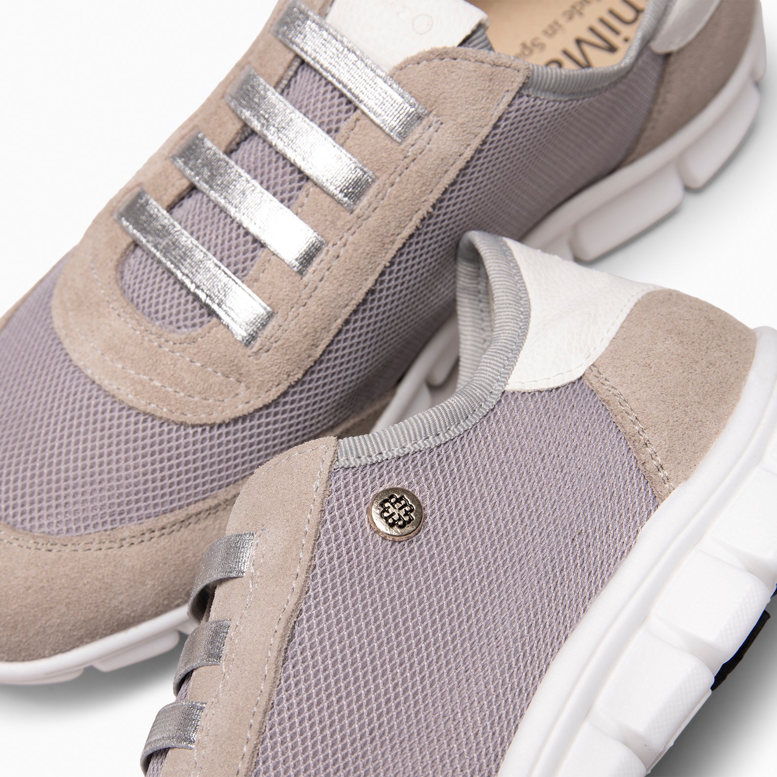 FÜSION 02 - GREY Multi-material women's sneakers