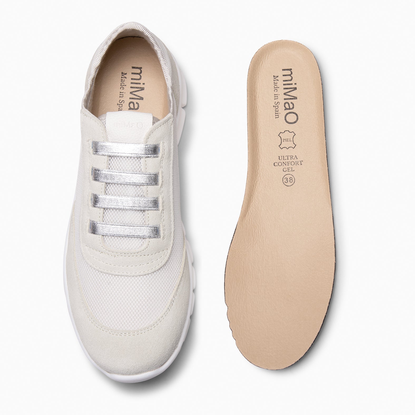 FÜSION 02 - BEIGE Multi-material women's sneakers