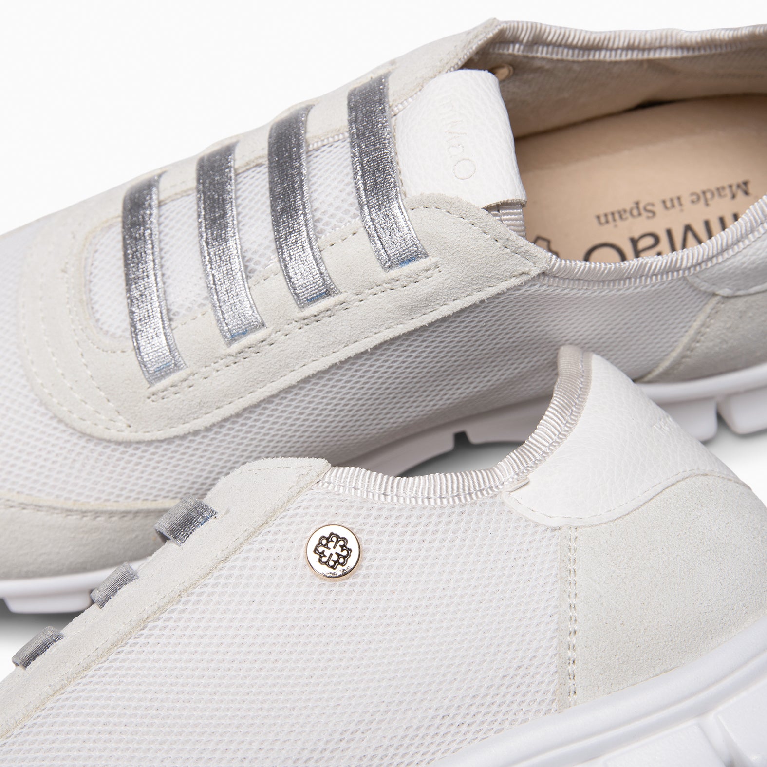 FÜSION 02 - BEIGE Multi-material women's sneakers