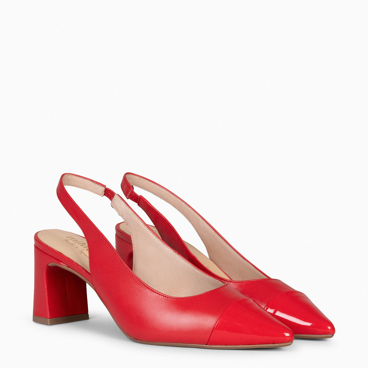 DIANA – Slingbacks à talon et bride élastique ROUGE