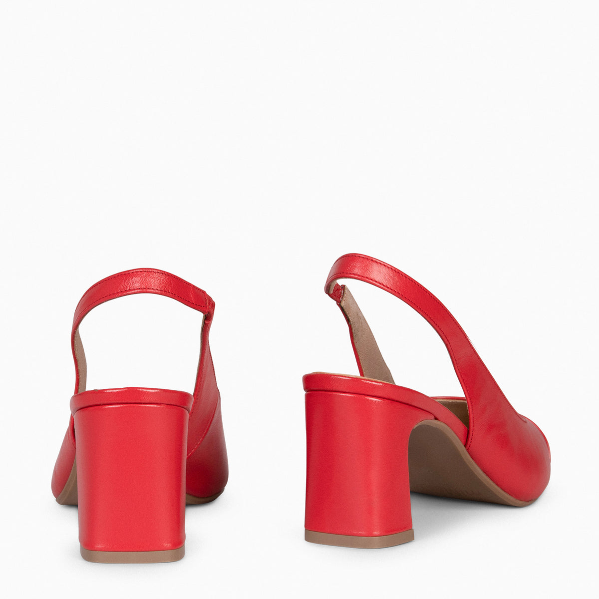 DIANA – Slingbacks à talon et bride élastique ROUGE