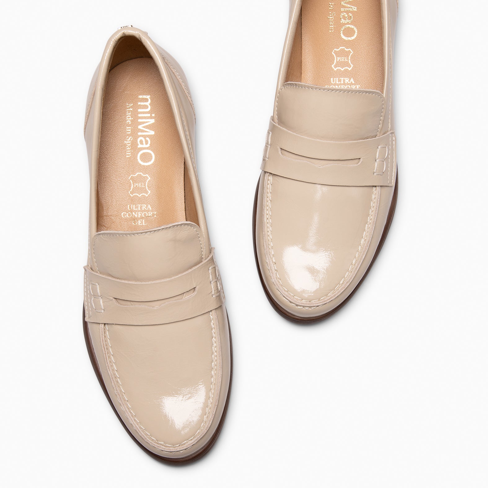 ABBY - Mocassins pour femme en cuir BEIGE