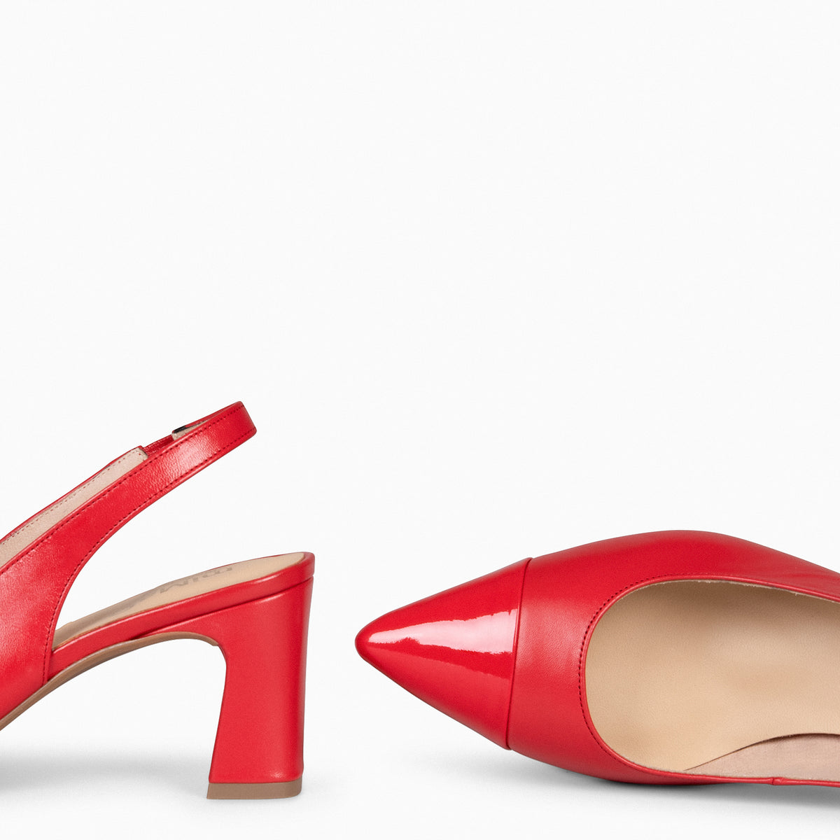 DIANA – Slingbacks à talon et bride élastique ROUGE