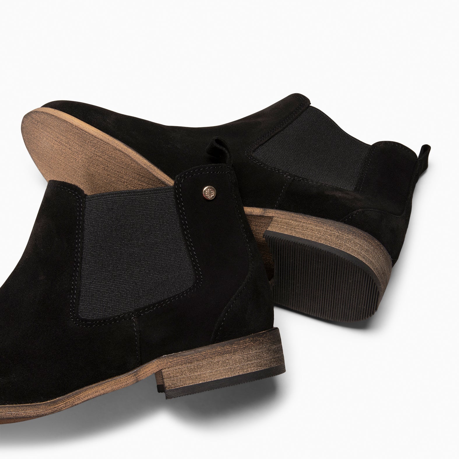 CLAIRE - Botín de serraje estilo Chelsea NEGRO