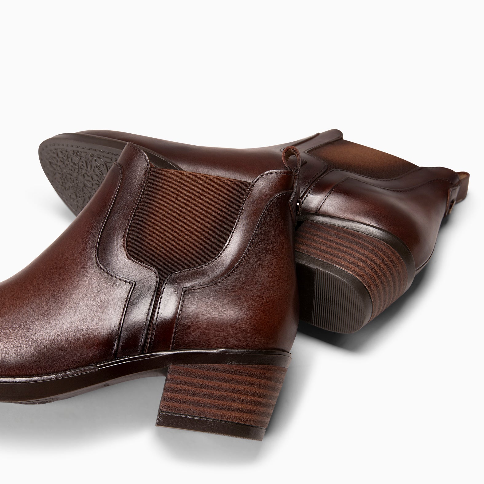 BILLY - Botines de tacón tipo Chelsea MARRON