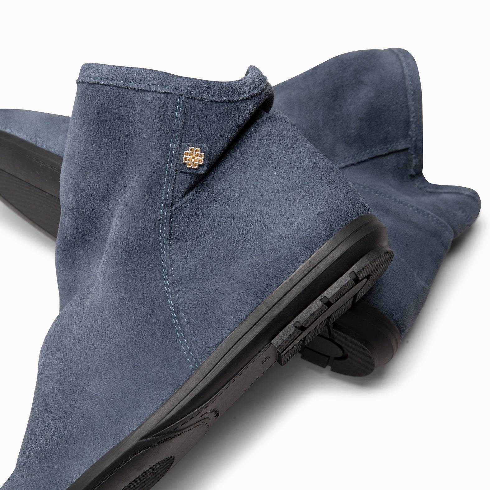 CHESS - Bottines à tige plissée en daim hydrofuge BLEU