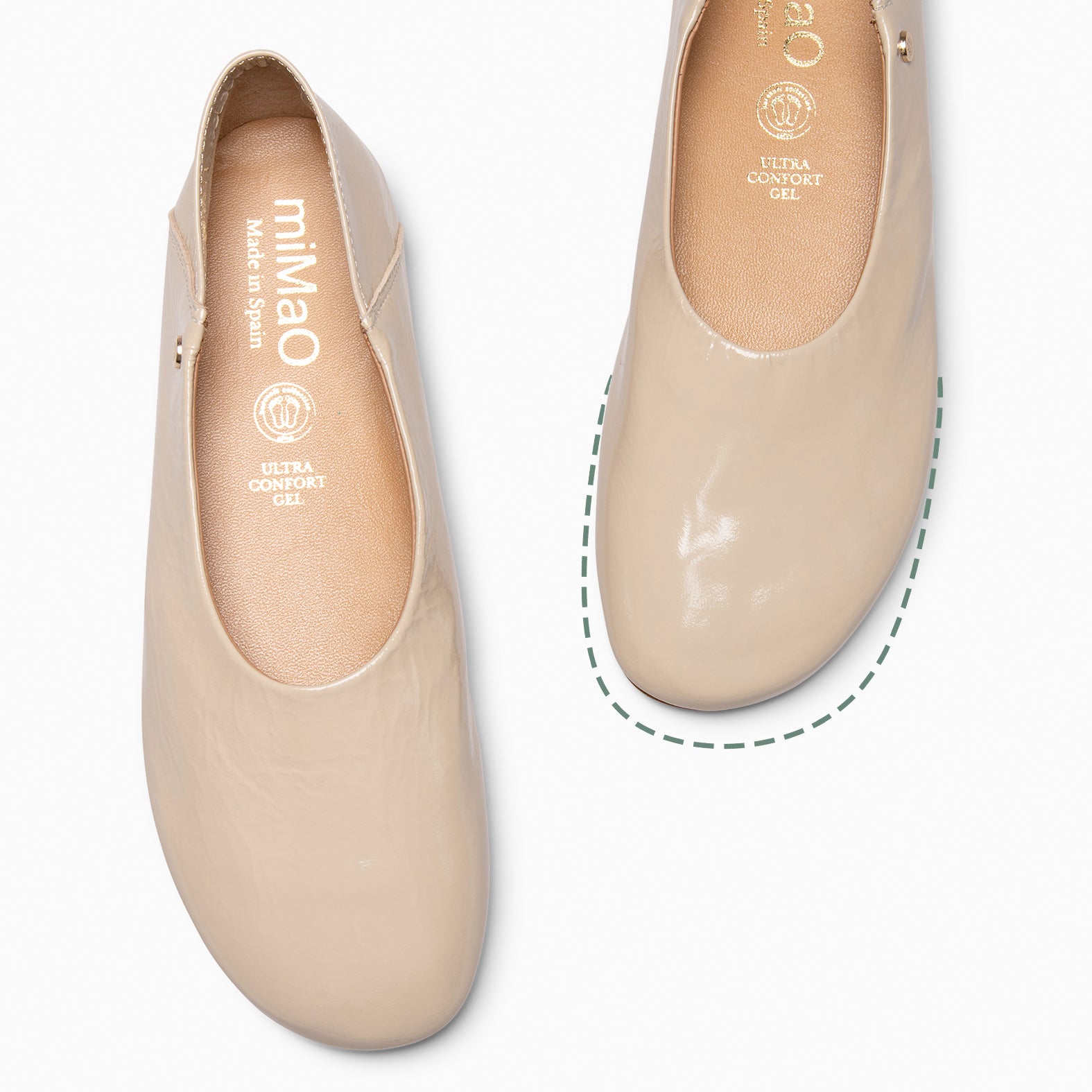 NANUK – Chaussures plates en cuir BEIGE