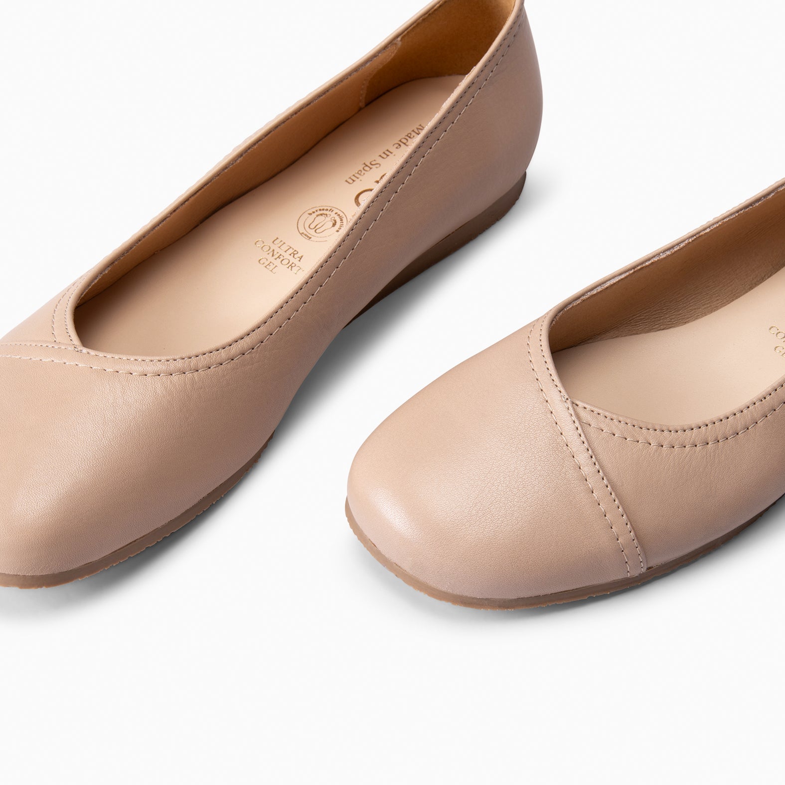 PLUMA – Ballerines Baresoft en cuir TAUPE