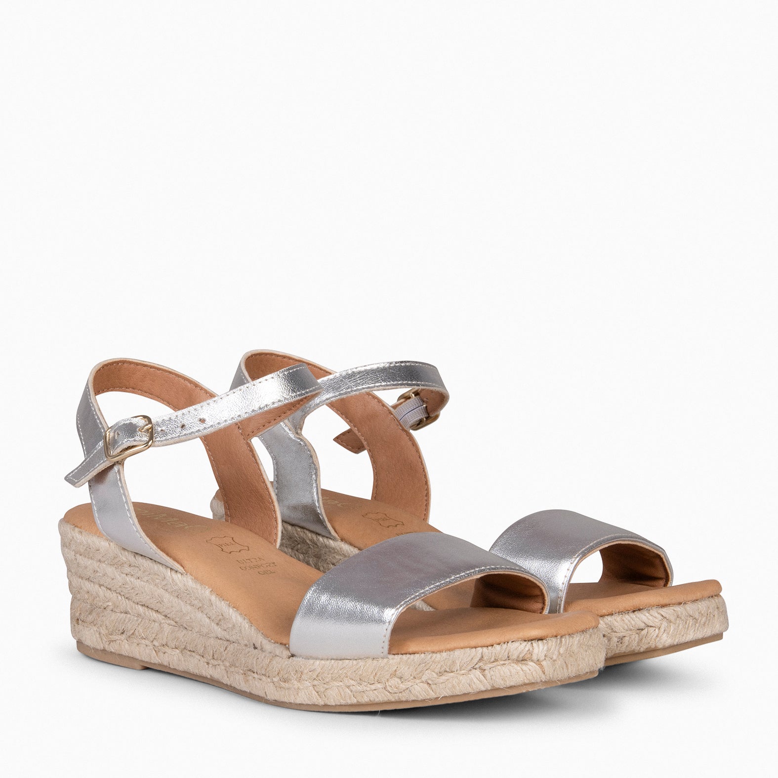 JEREZ - Sandalias de Esparto Metalizadas PLATA
