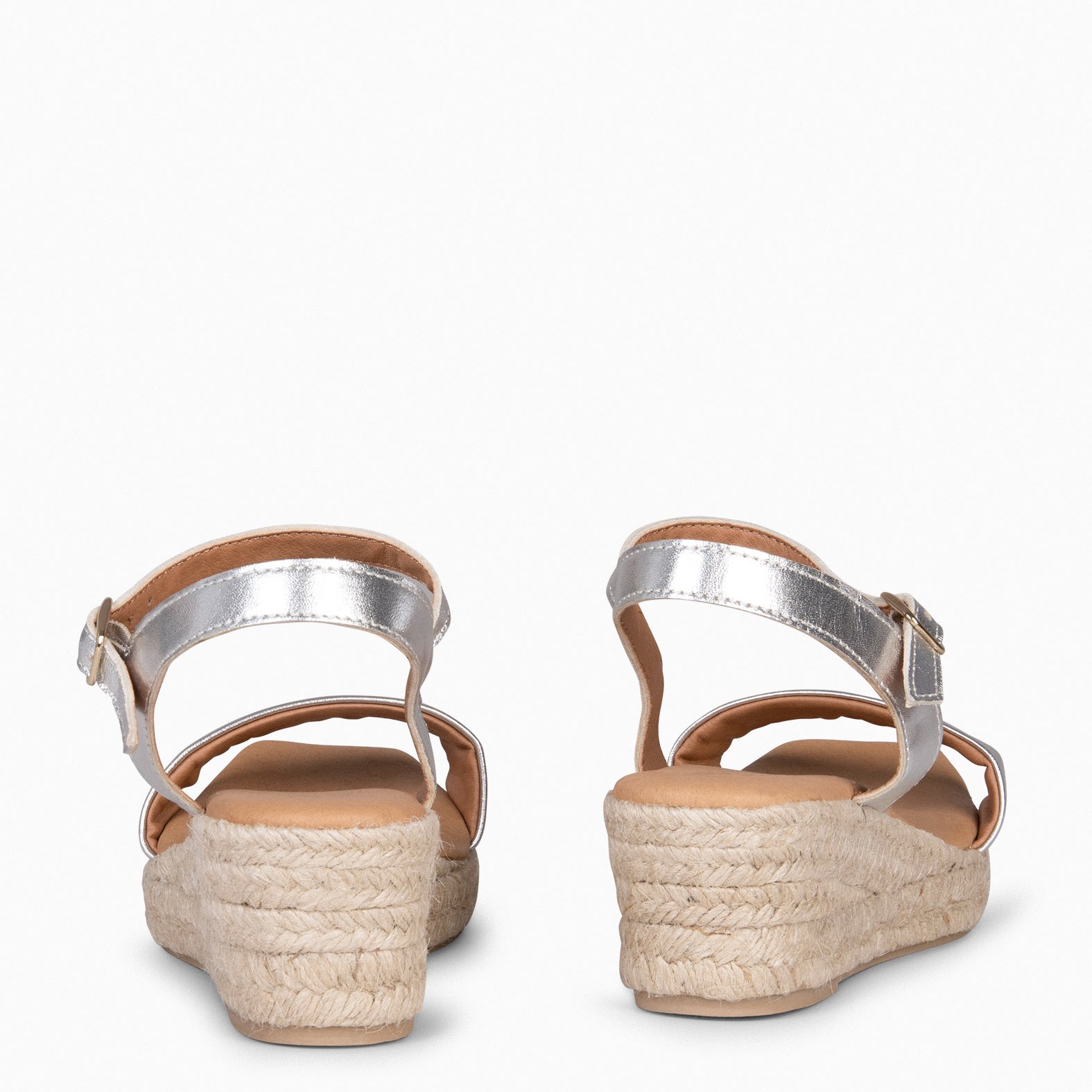 JEREZ - Sandalias de Esparto Metalizadas PLATA