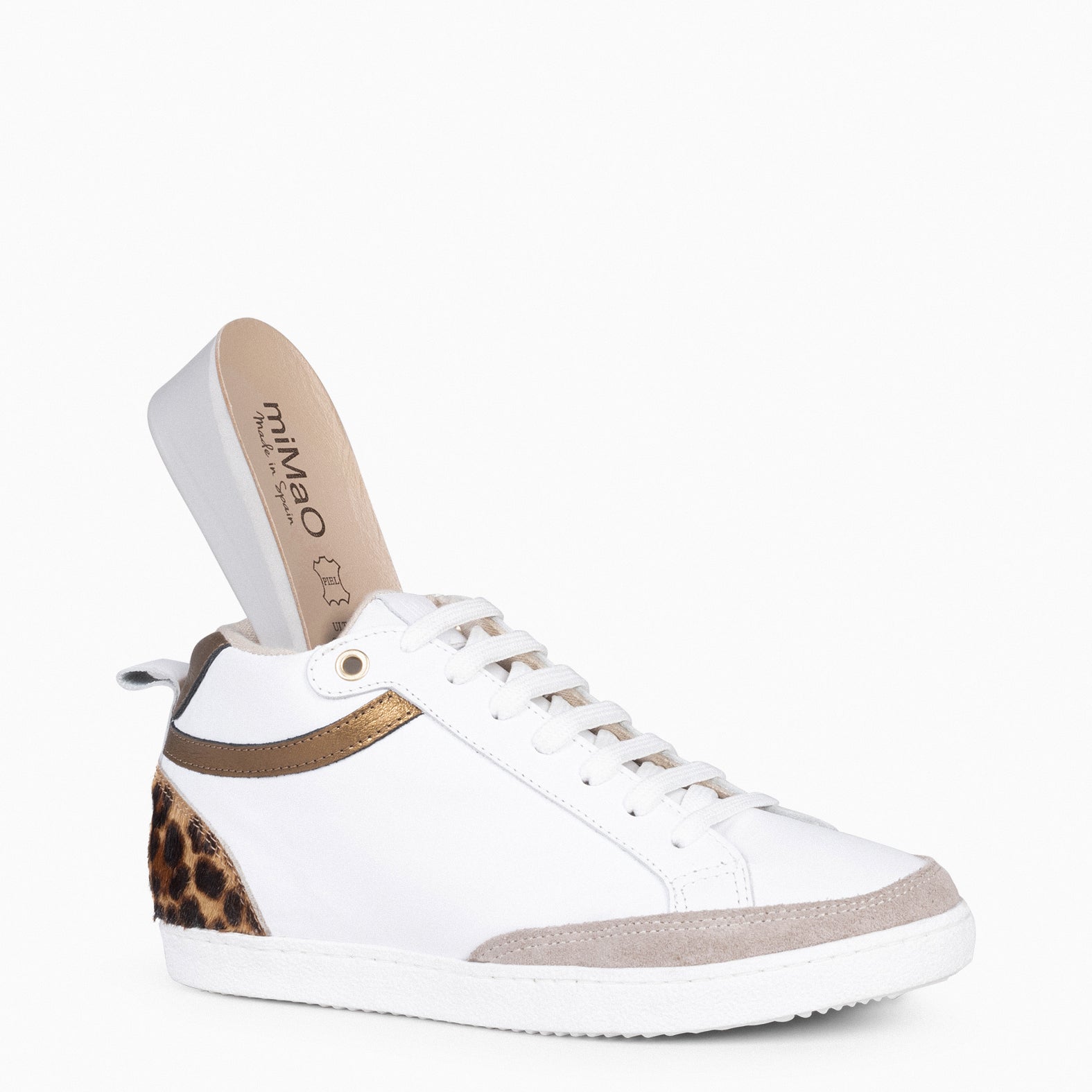 RACHEL - Zapatillas blancas con cuña interior mujer LEOPARDO