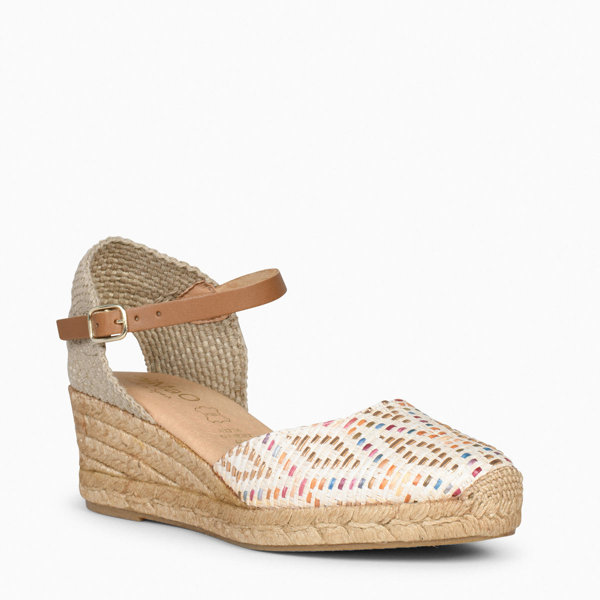 JAVEA – Espadrilles à talon raphia BLANC