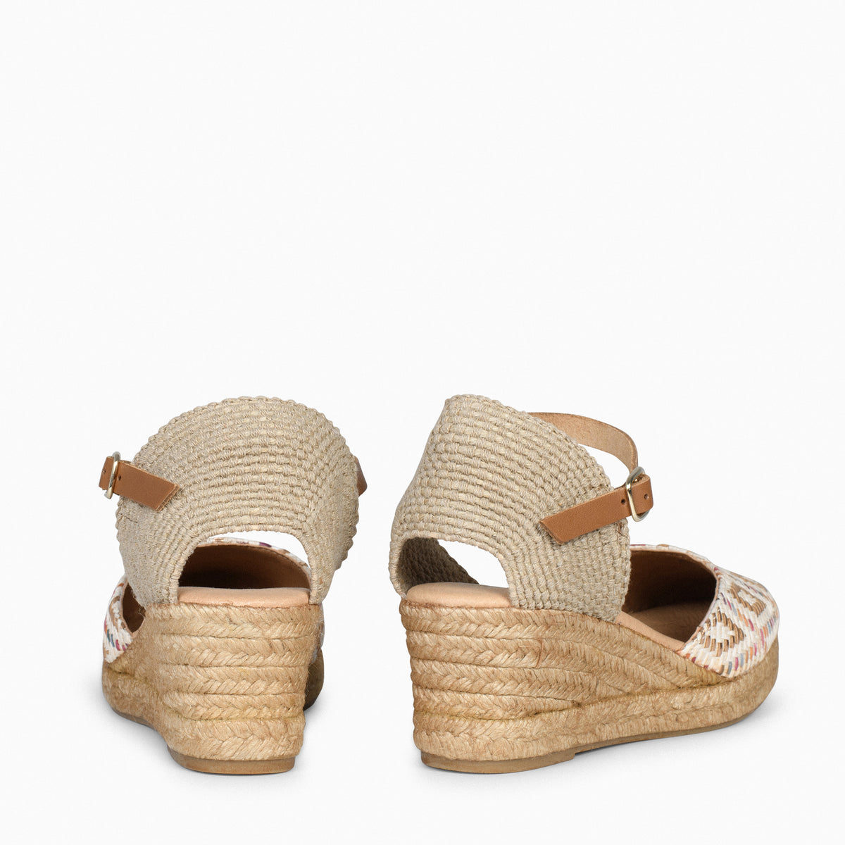 JAVEA – Espadrilles à talon raphia BLANC
