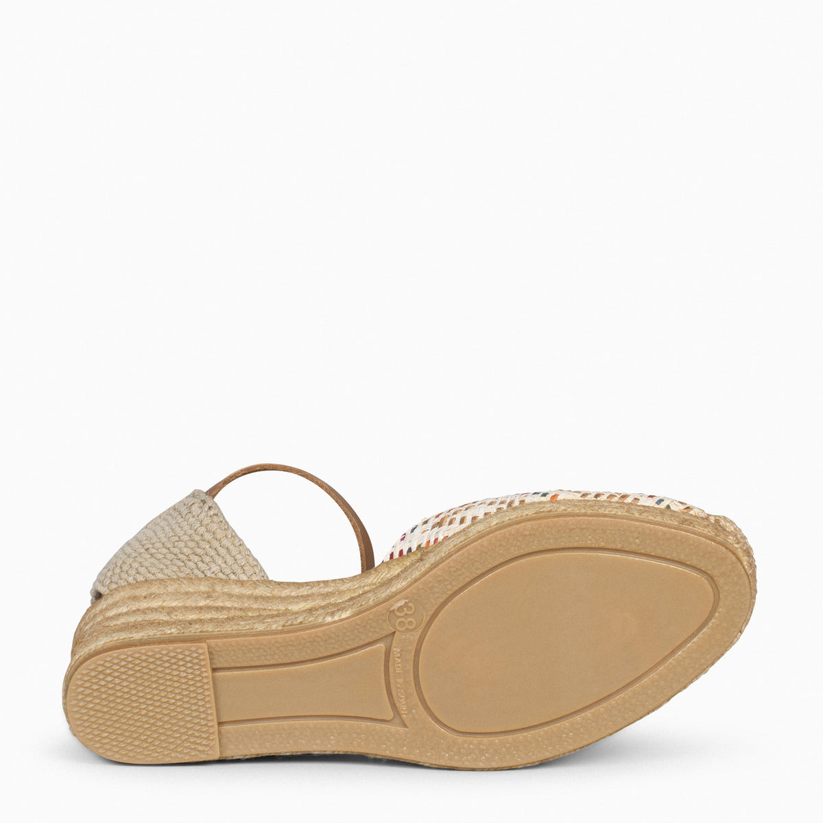 JAVEA – Espadrilles à talon raphia BLANC