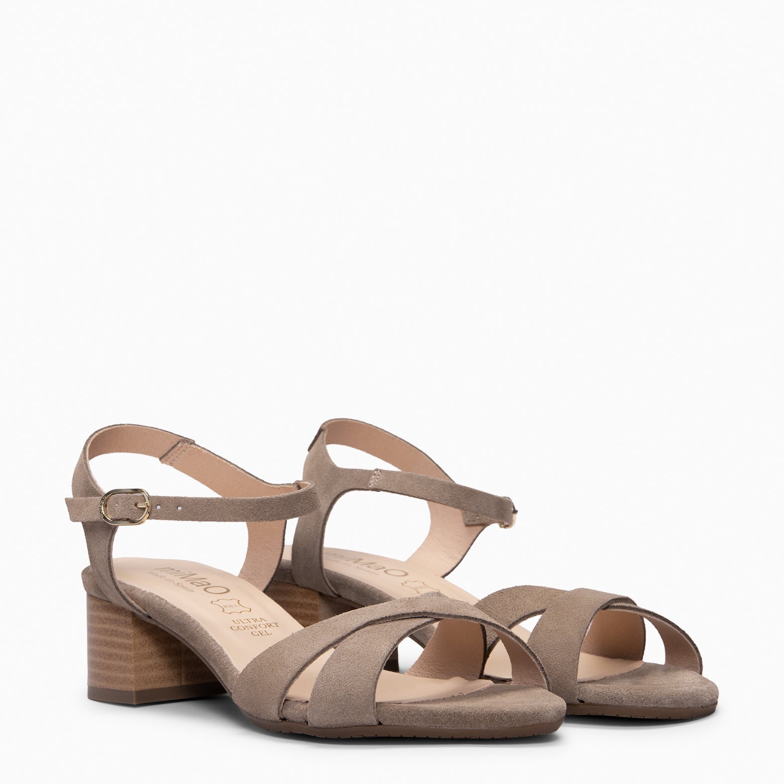 ORIANA - Sandalias de tacón de ante TAUPE