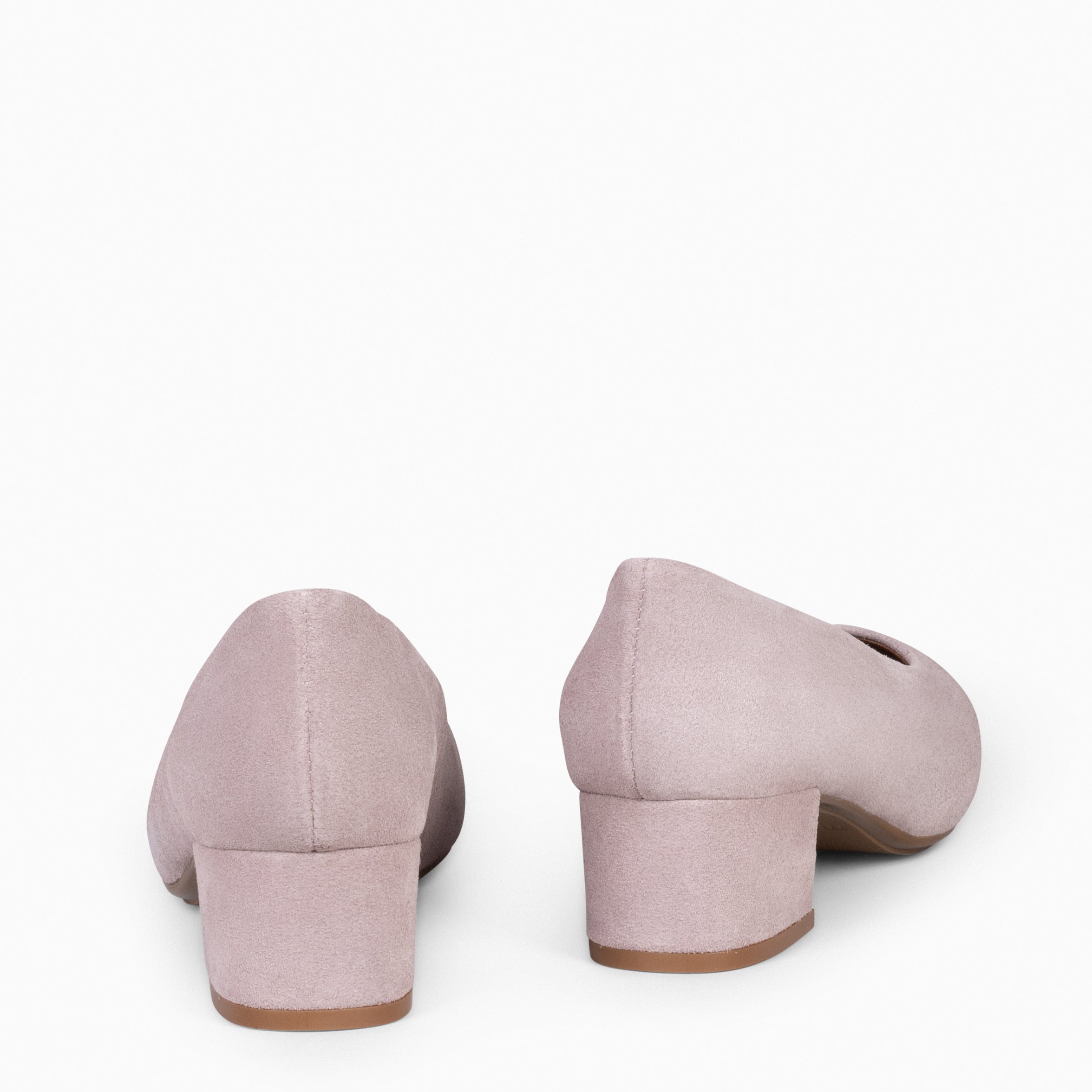 URBAN LADY - Zapatos de tacón bajo de serraje NUDE - miMaO ®