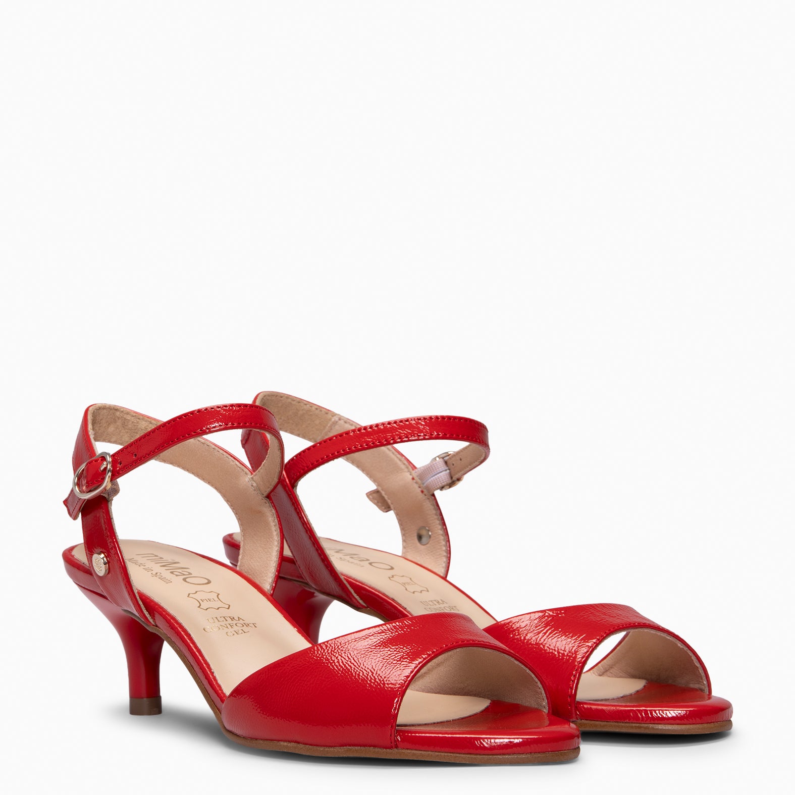 ROSE - Destalonado con tacón kitten ROJO