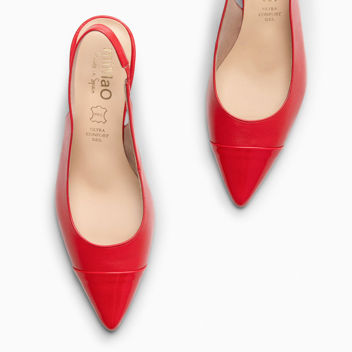 DIANA – Slingbacks à talon et bride élastique ROUGE