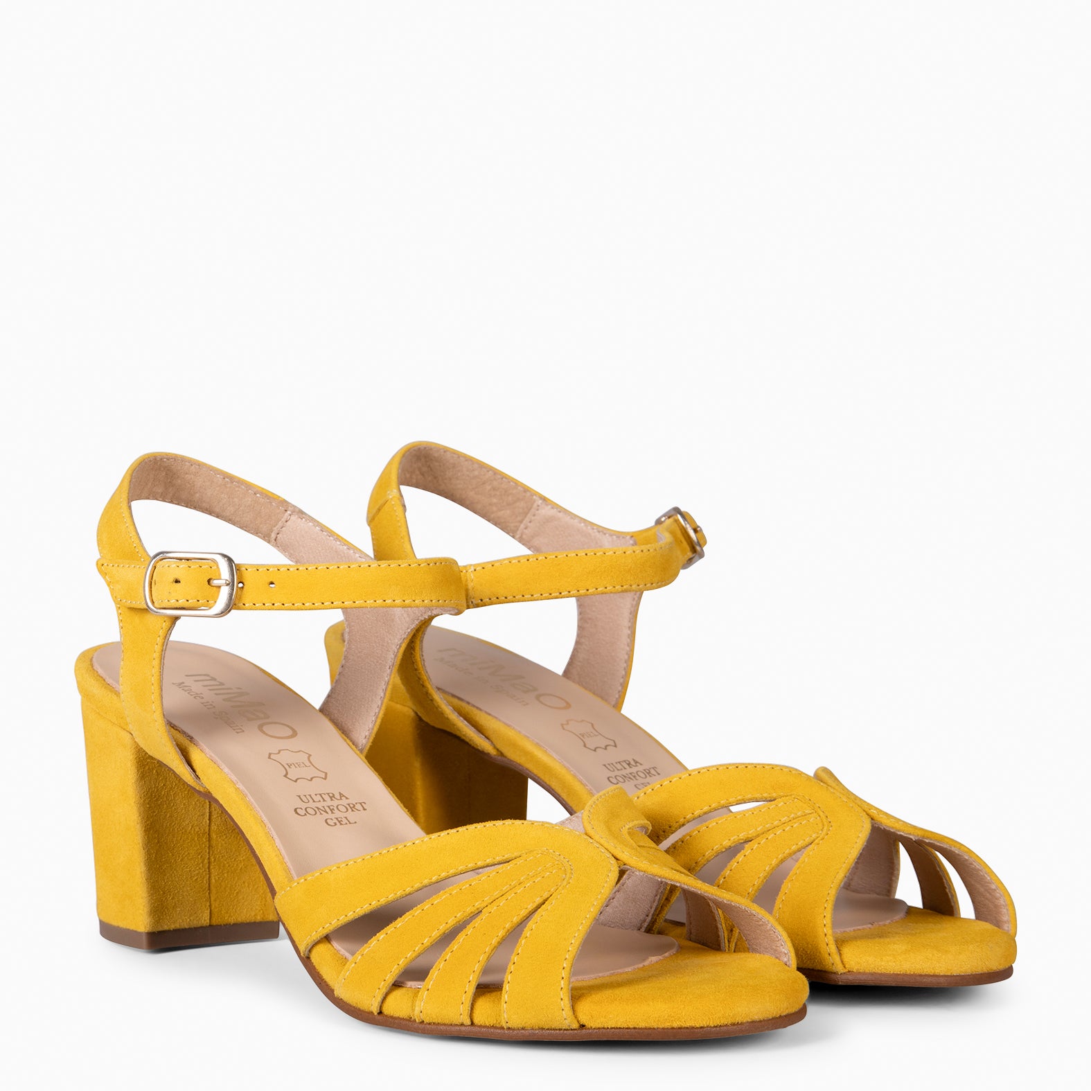 MUSE - MUSTARD BLOCK HEEL SANDALS