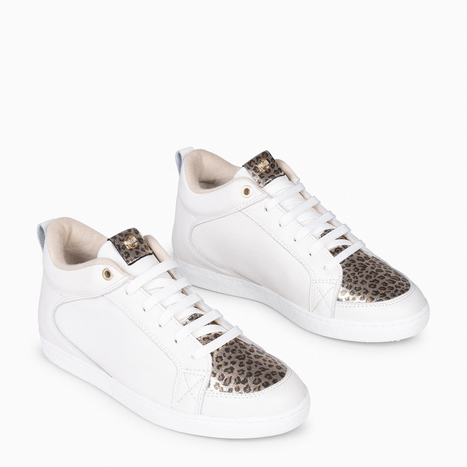 FRENCHY - WHITE LEOPARD Women wedge sneakers