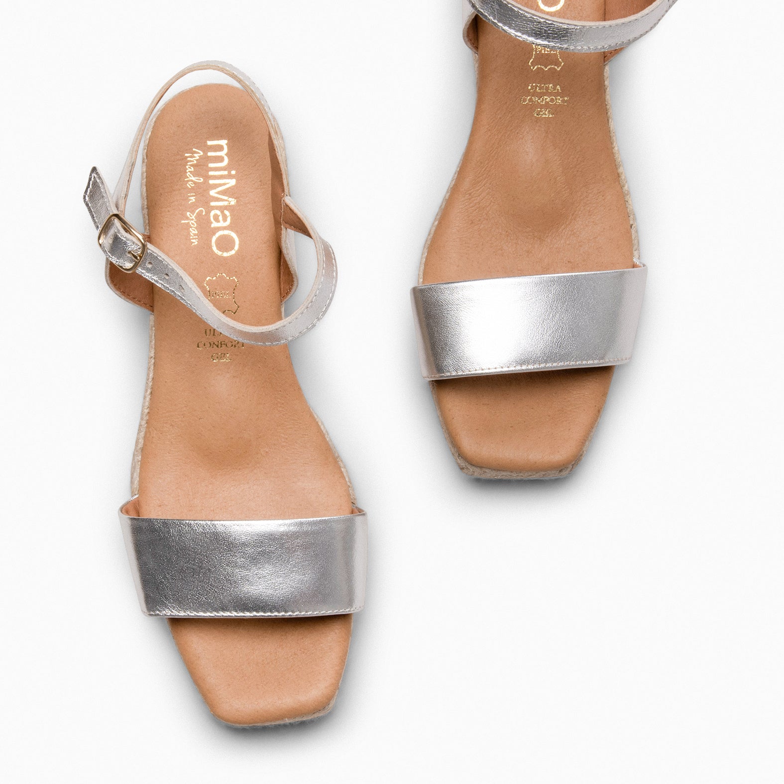 JEREZ - Sandalias de Esparto Metalizadas PLATA