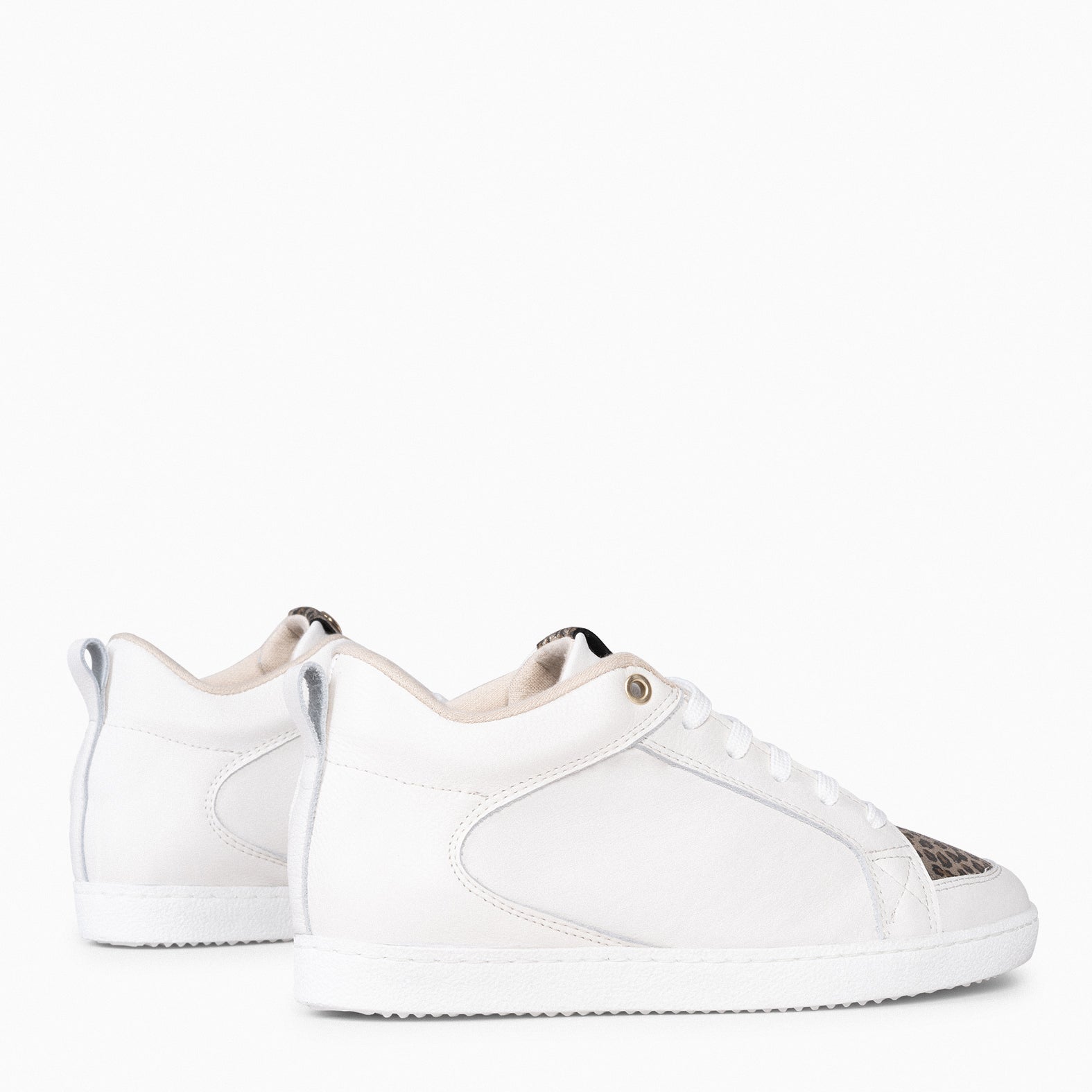 FRENCHY - WHITE LEOPARD Women wedge sneakers