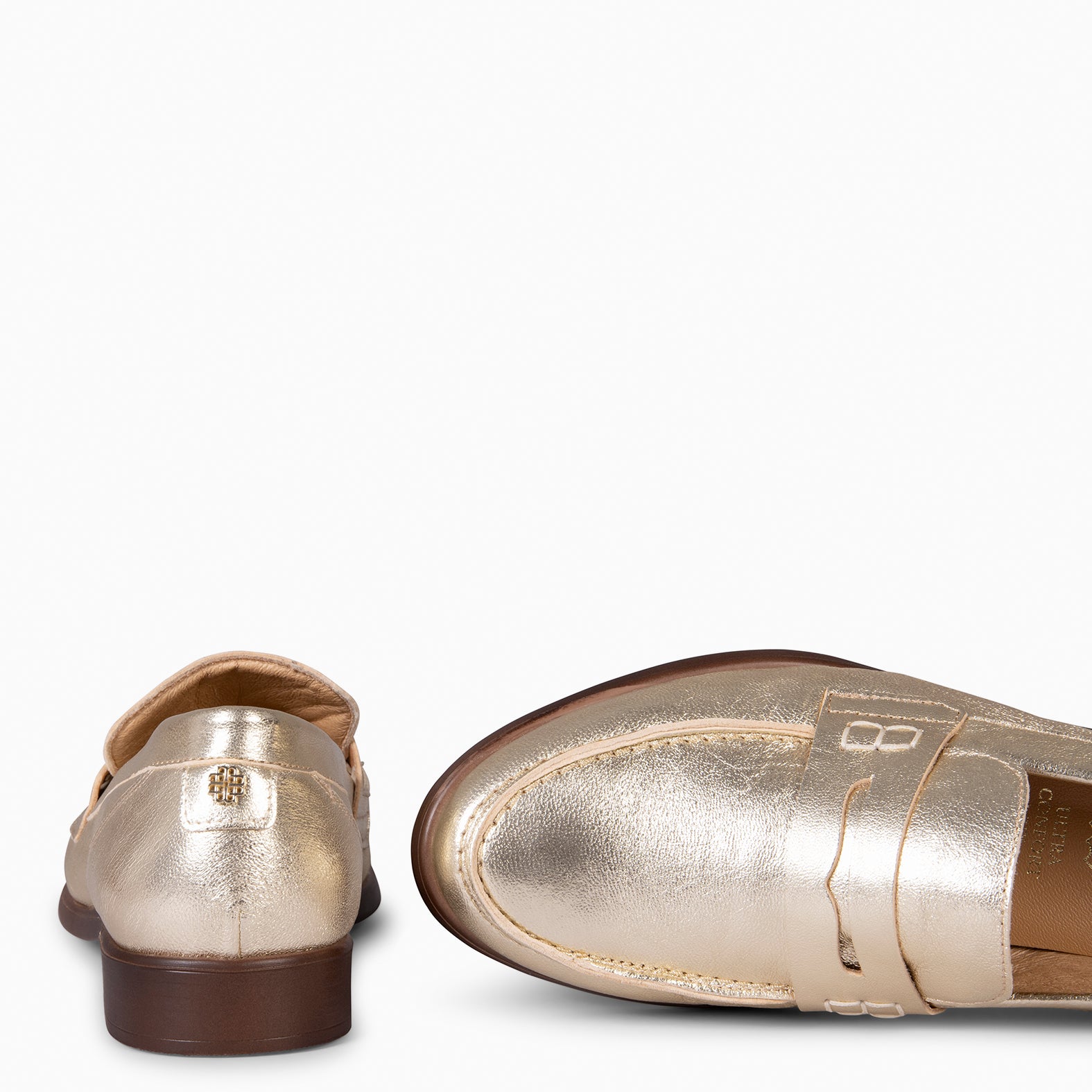 ABBY - Mocassins pour femme en cuir DORÉ