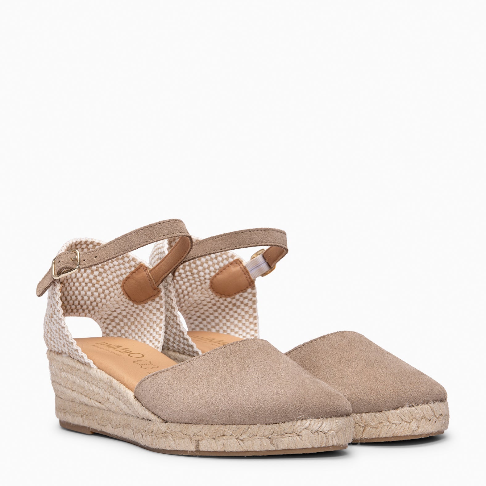 FORNELLS - Espadrilles à petit talon TAUPE