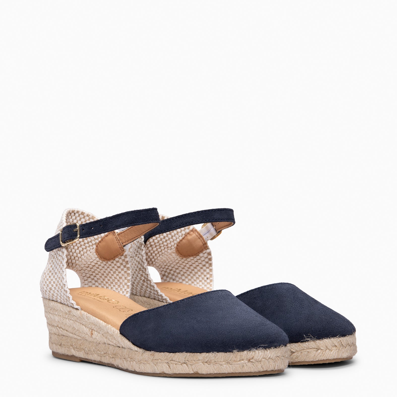 FORNELLS - Espadrilles à petit talon BLEU MARINE