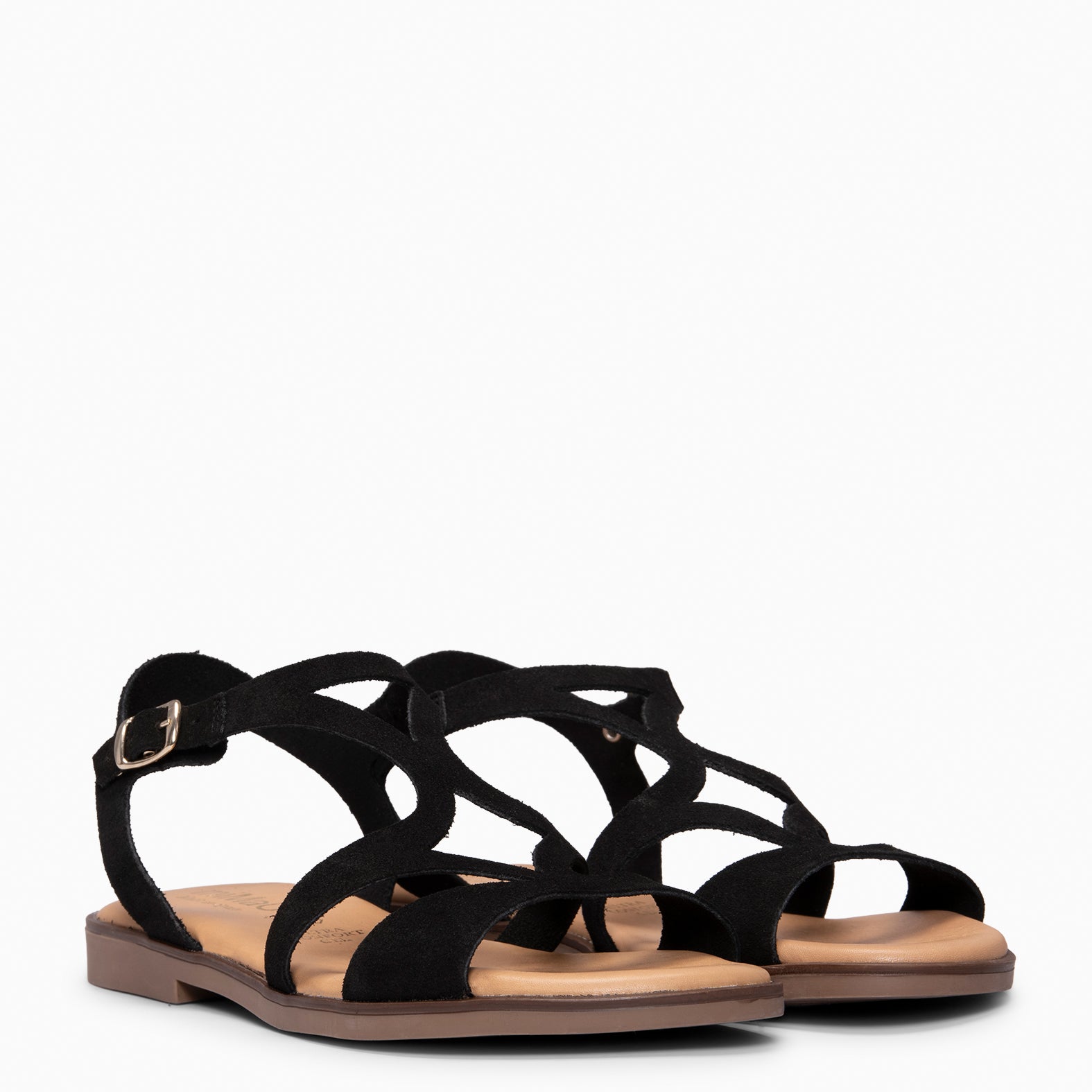 BAMBOO - BLACK FLAT SANDALS