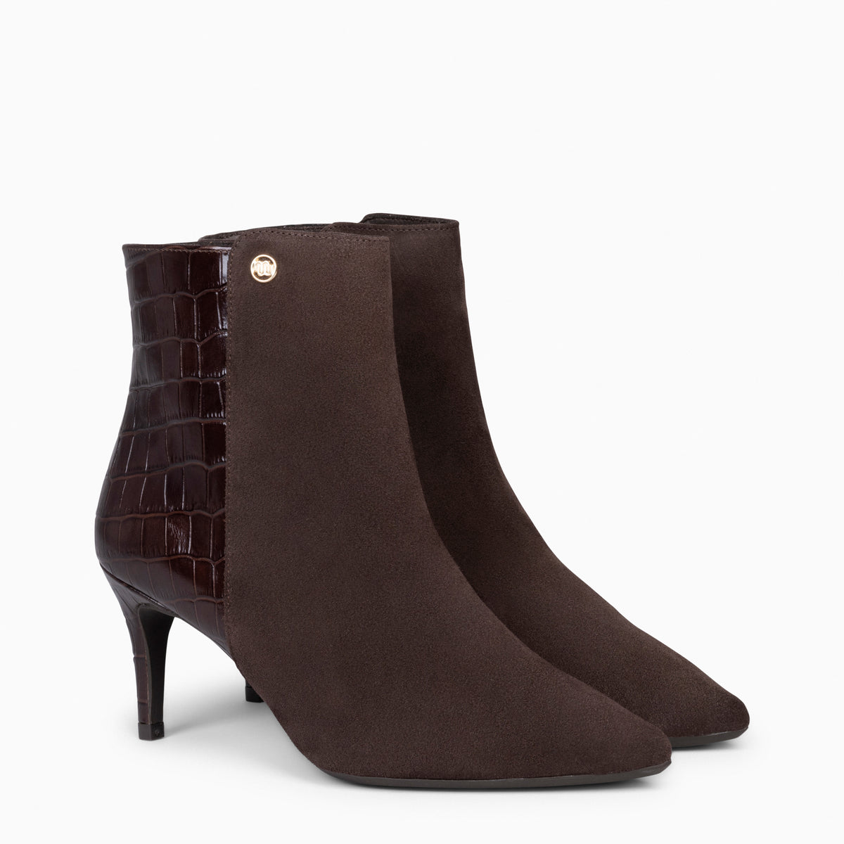 NIGHT COCO – Botines elegantes de tacón fino MARRÓN