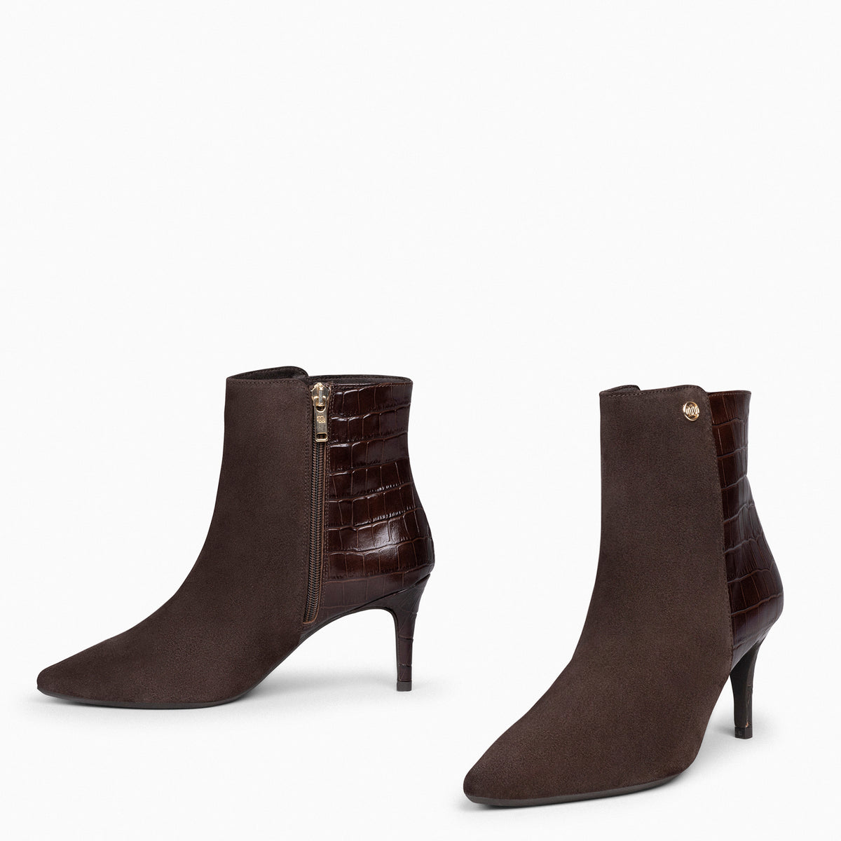 NIGHT COCO – Botines elegantes de tacón fino MARRÓN