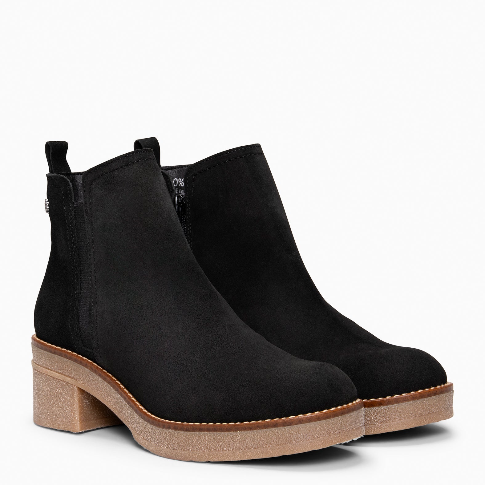 SWING - Botines casual de ante hidrófugo NEGRO