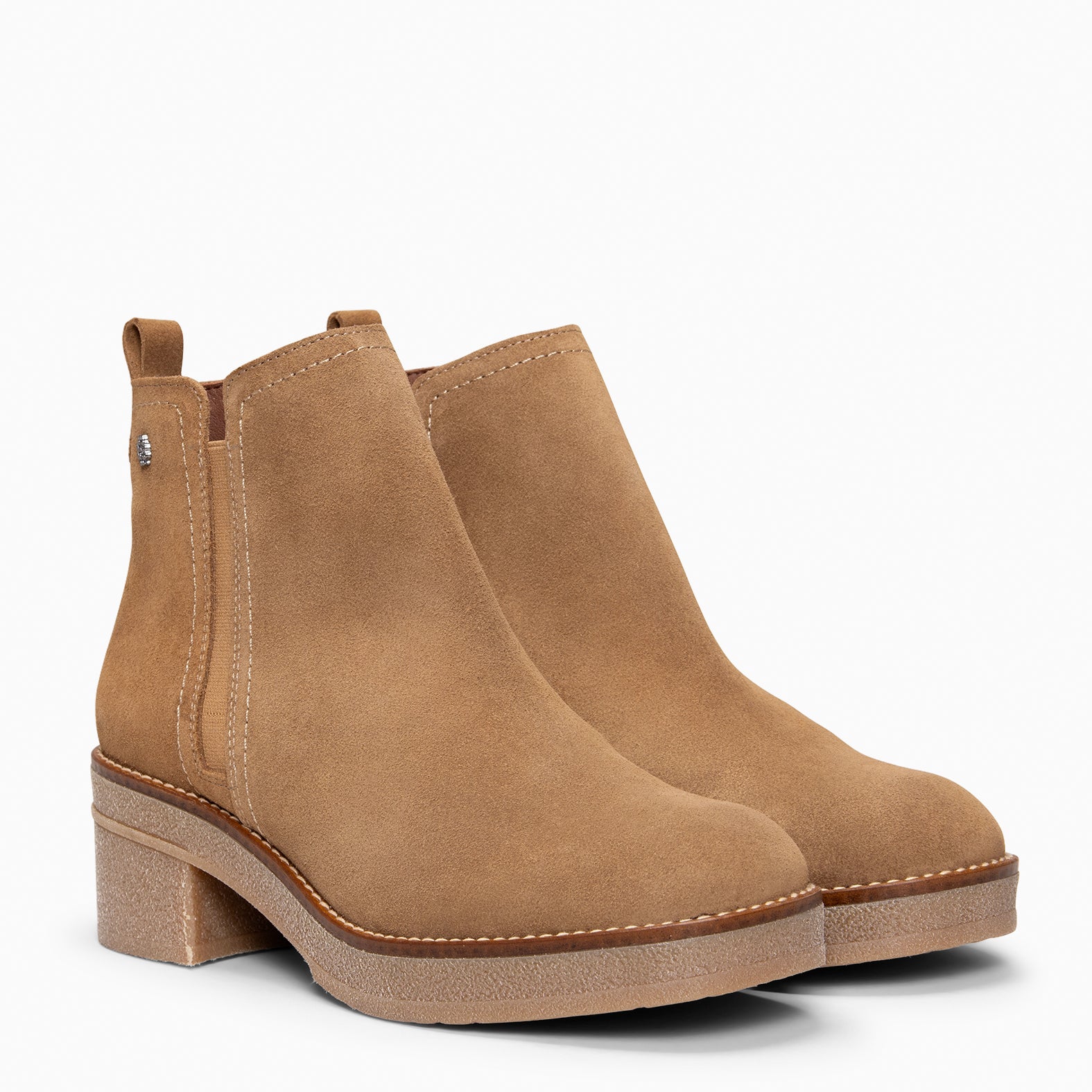 SWING - Botines casual de ante hidrófugo MARRÓN