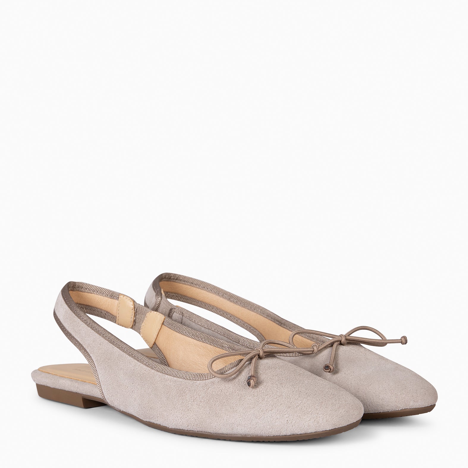 MOON - GREY FLAT BALLERINA SLING-BACK WITH LACE