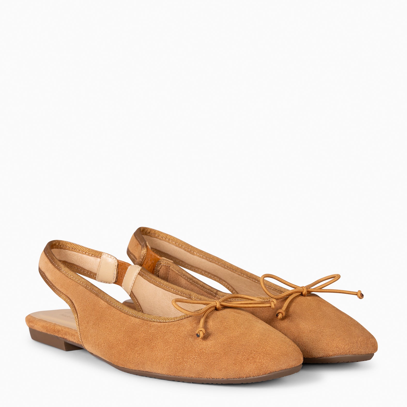 MOON - BROWN FLAT BALLERINA SLING-BACK WITH LACE